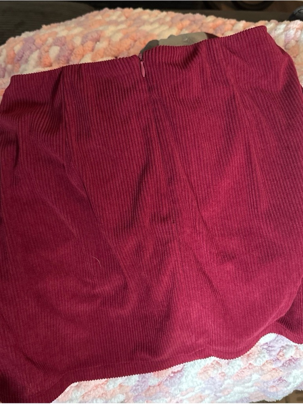 HALARA Wine Red Corduroy Mini Skort